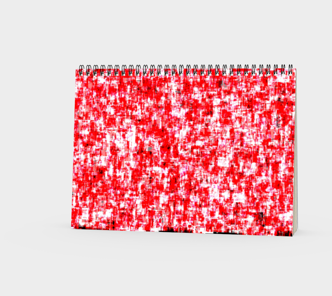 Abstract in Red and White Spiral Notebook Landscape