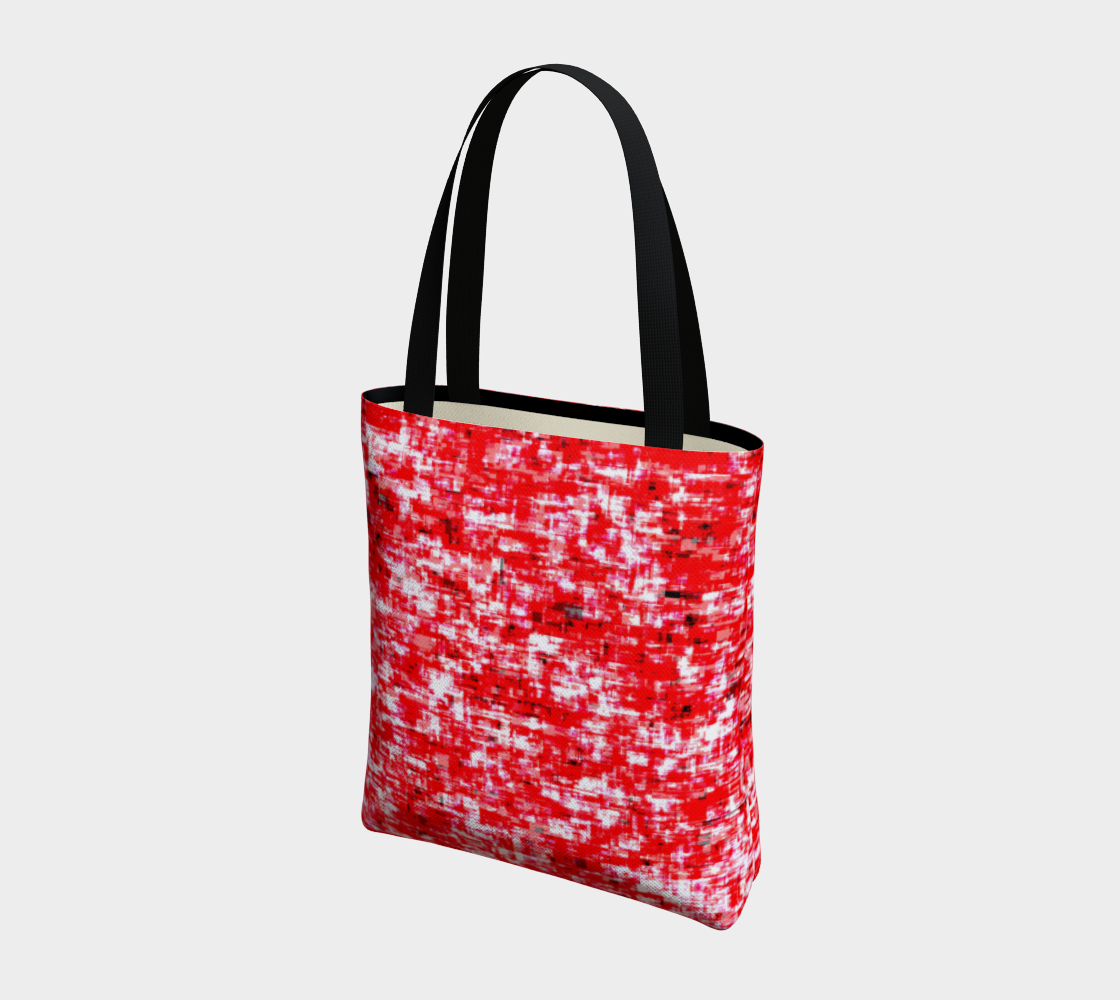 Abstract in Red and White Tote Bag