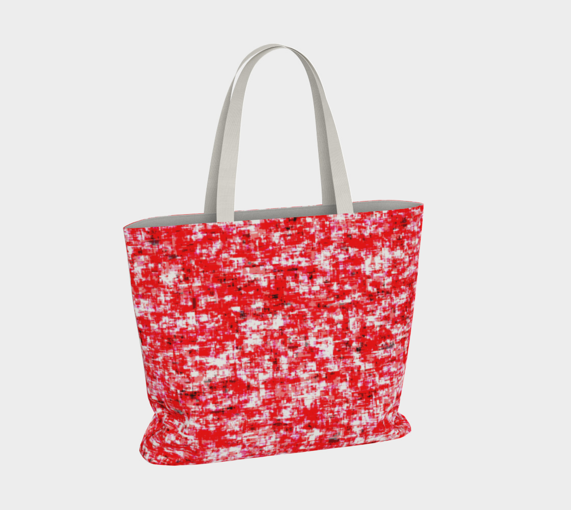 Abstract in Red and White Large Tote Bag