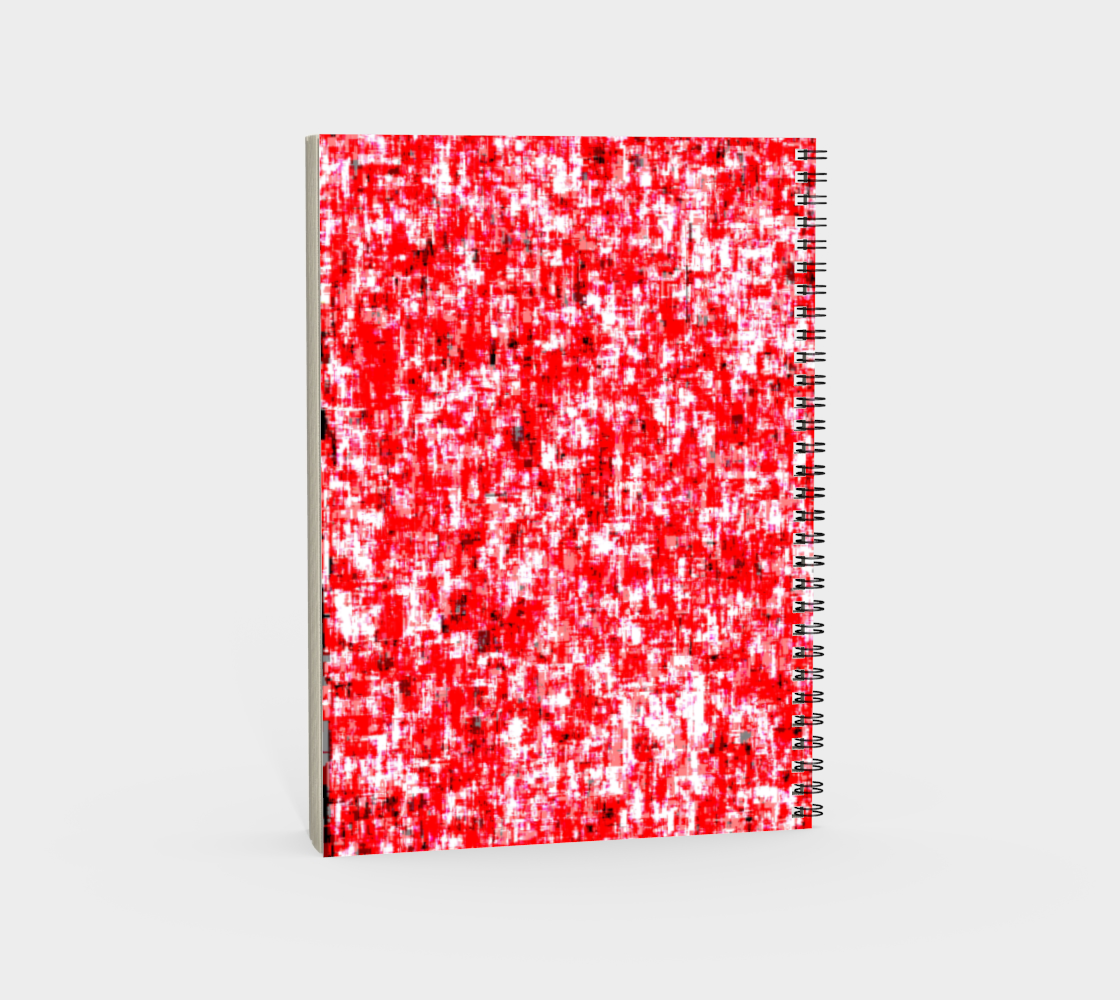 Abstract in Red and White Spiral Notebook Portrait