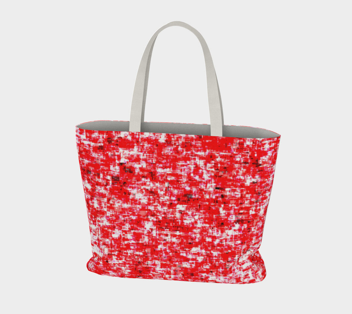 Abstract in Red and White Large Tote Bag