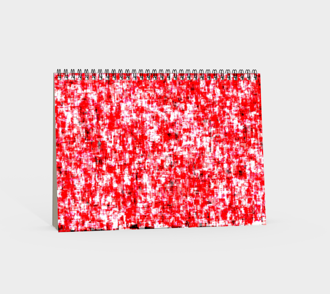 Abstract in Red and White Spiral Notebook Landscape