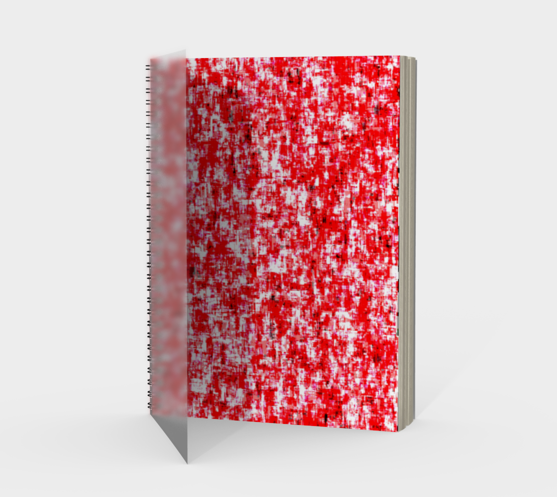 Abstract in Red and White Spiral Notebook Portrait