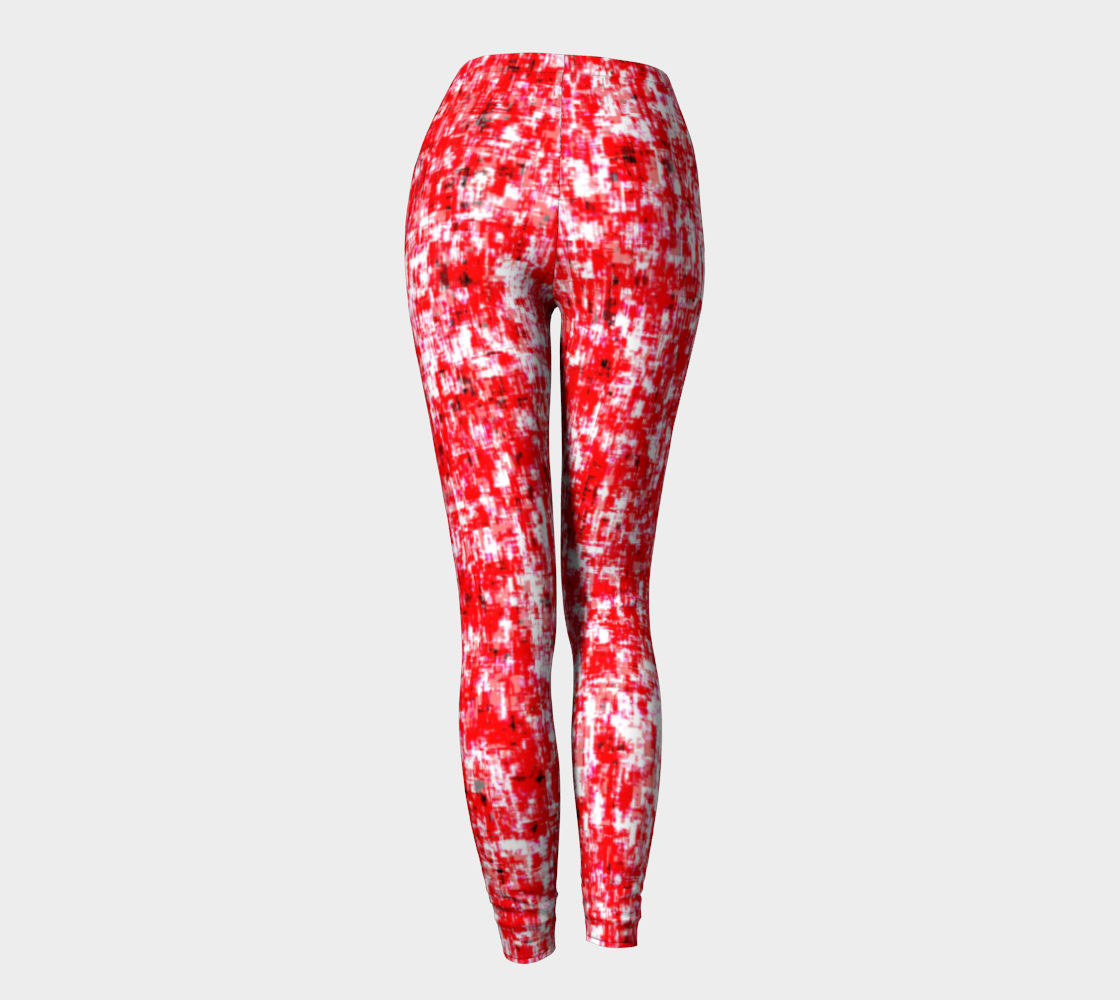 Abstract in Red and White Leggings