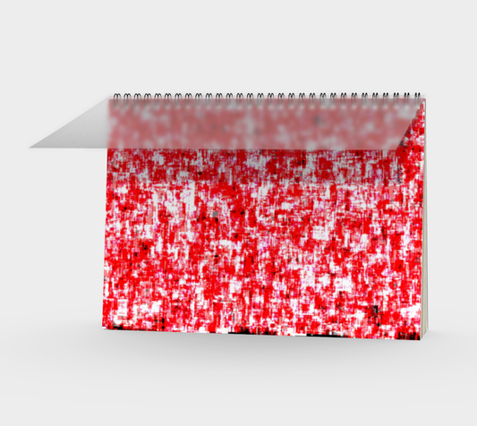 Abstract in Red and White Spiral Notebook Landscape