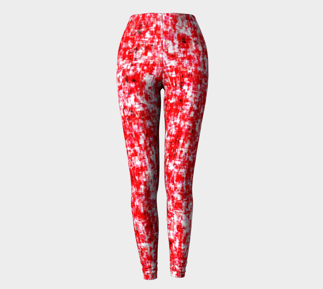 Abstract in Red and White Leggings