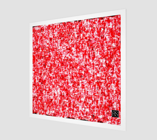 Abstract in Red and White Wood Print