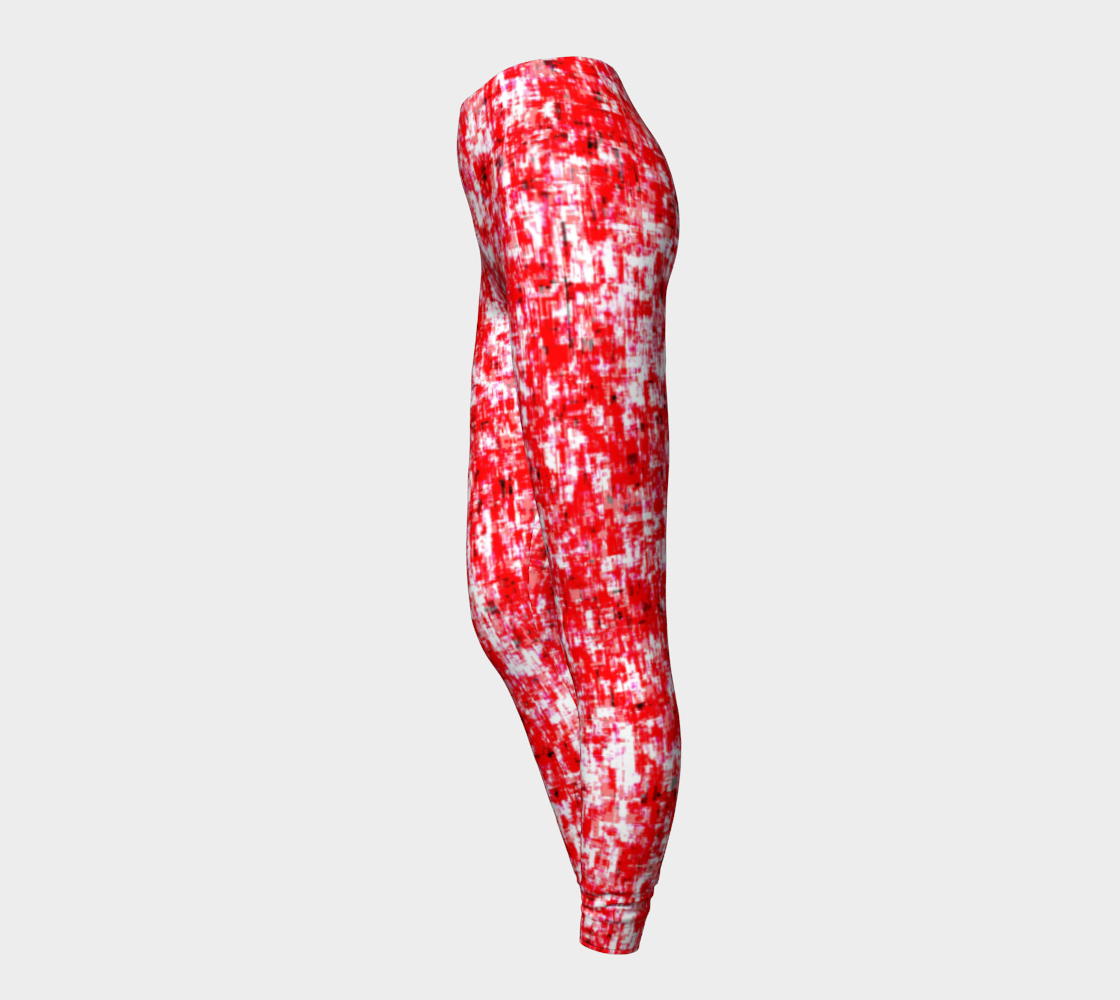 Abstract in Red and White Leggings