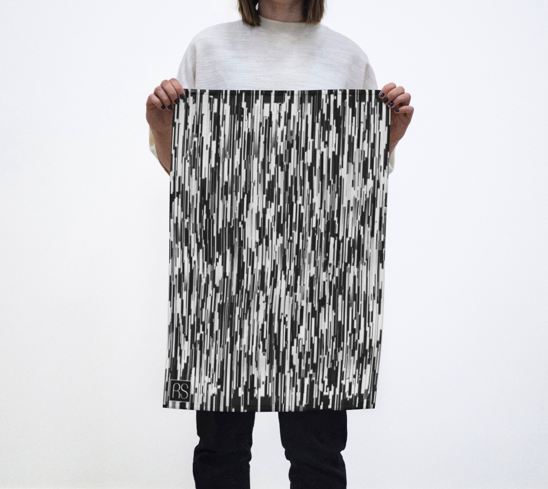 Abstract in Black and White Tea Towel