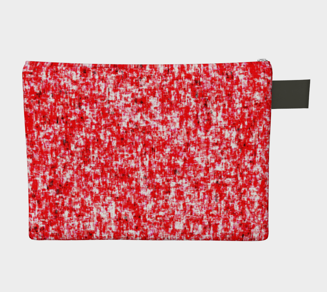 Abstract in Red and White Zipper Carry-All