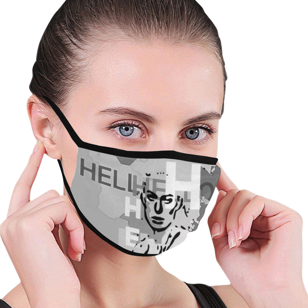 Adeles Hello in Black and White Mouth Mask