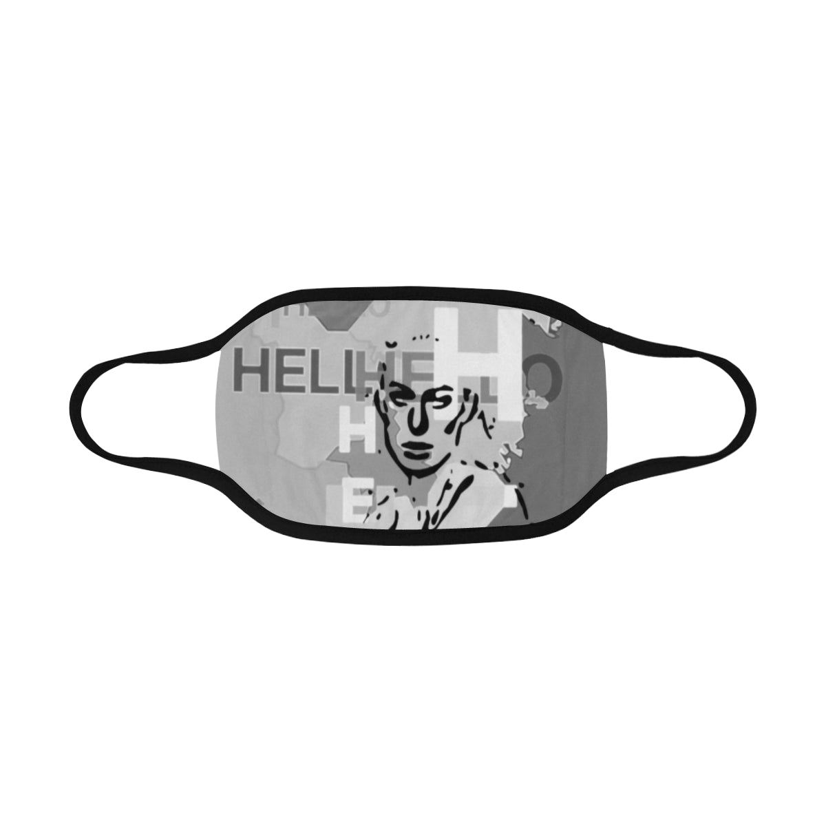 Adeles Hello in Black and White Mouth Mask