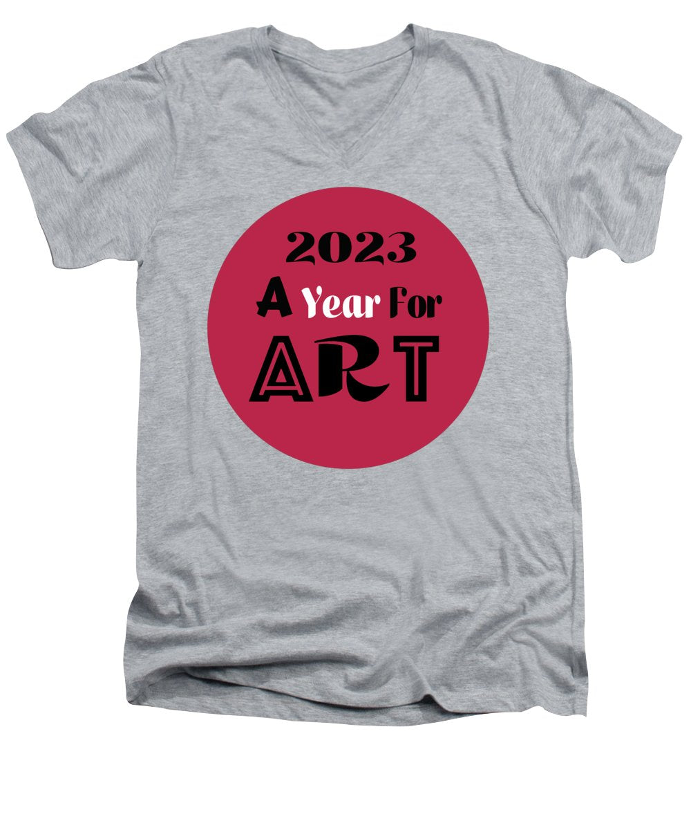 A Year For Art - Viva Magenta - Men's V-Neck T-Shirt