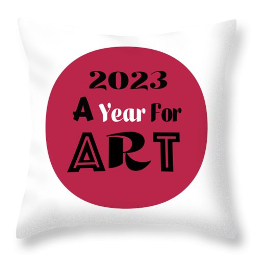 A Year For Art - Viva Magenta - Throw Pillow