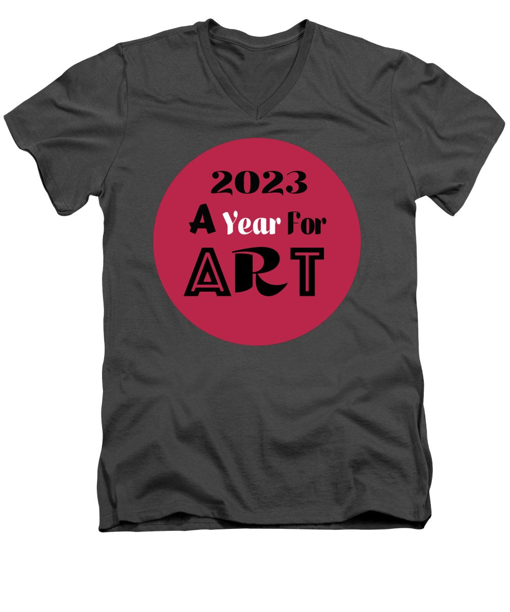 A Year For Art - Viva Magenta - Men's V-Neck T-Shirt