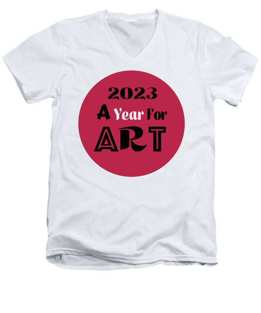 A Year For Art - Viva Magenta - Men's V-Neck T-Shirt