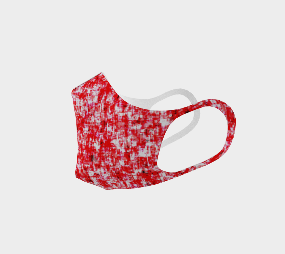 Abstract in Red and White Double Knit Face Covering