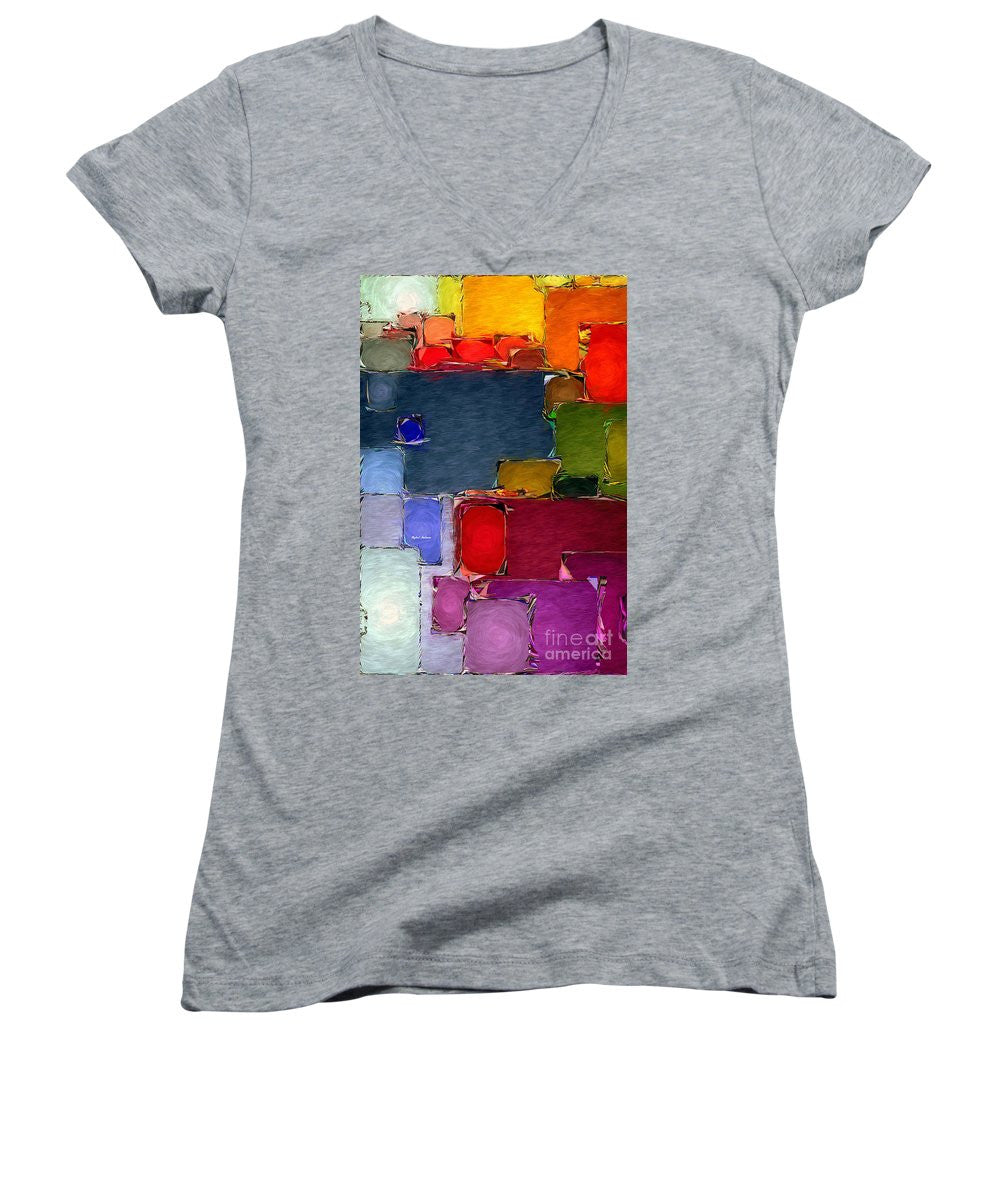 Women's V-Neck T-Shirt (Junior Cut) - Abstract 005