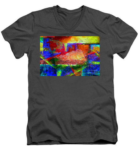 Men's V-Neck T-Shirt - Abstract 0118