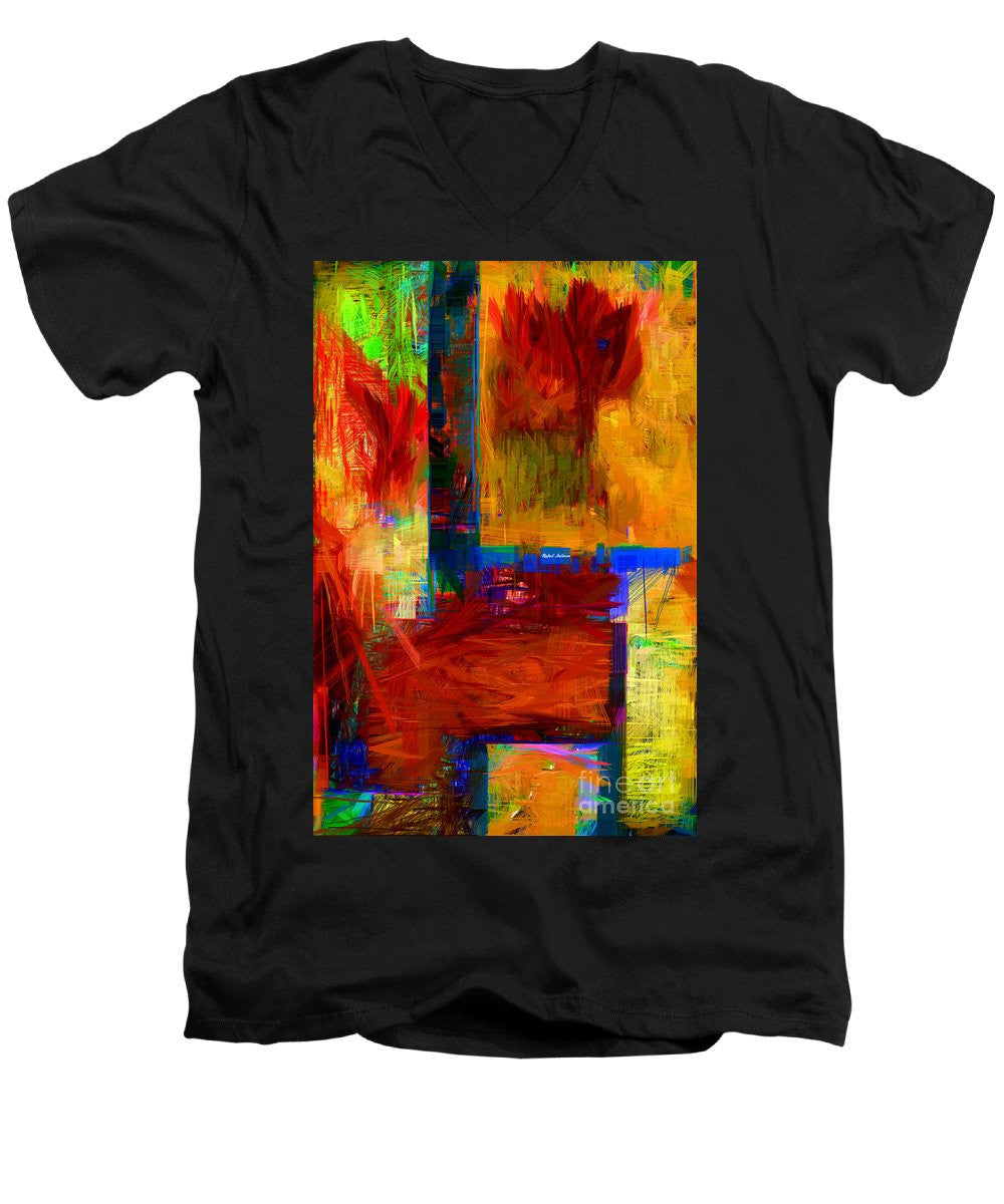 Men's V-Neck T-Shirt - Abstract 0119