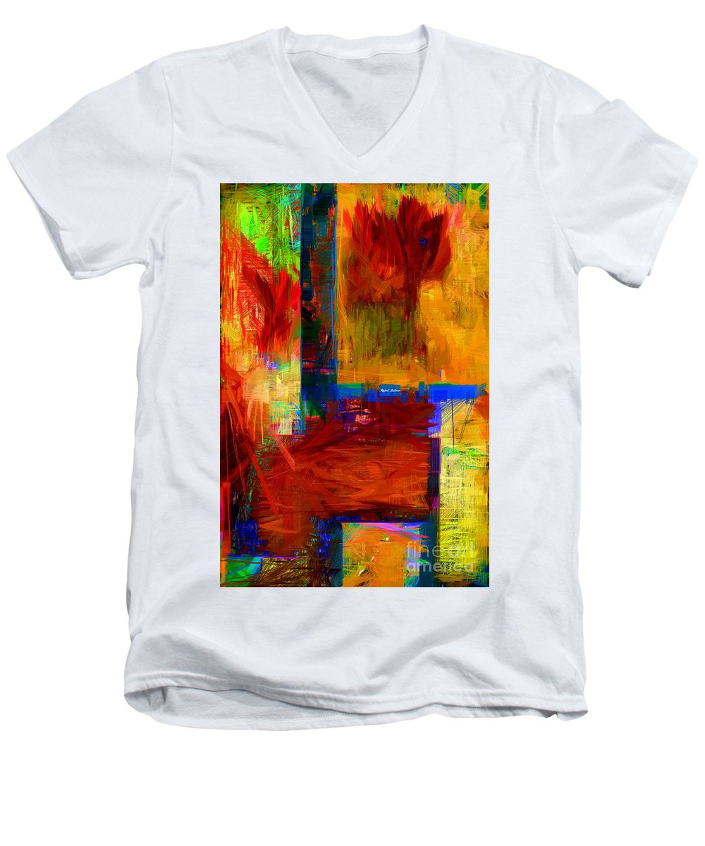 Men's V-Neck T-Shirt - Abstract 0119