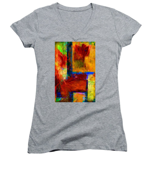 Women's V-Neck T-Shirt (Junior Cut) - Abstract 0119