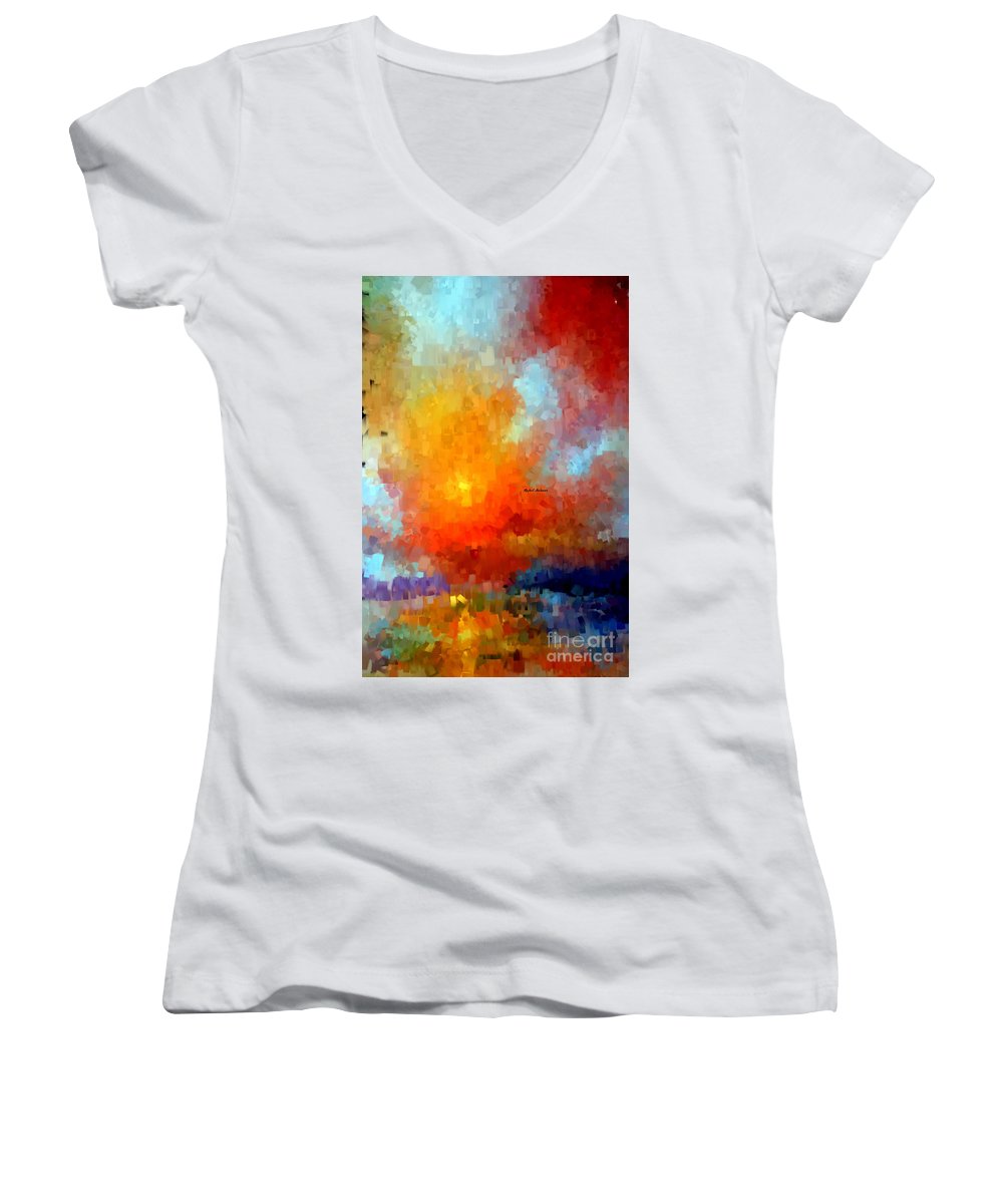 Abstract 028 - Women's V-Neck T-Shirt