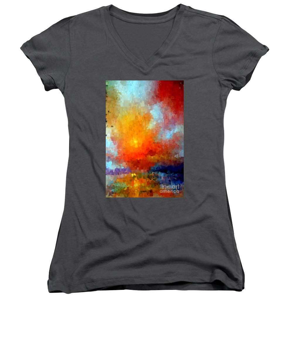 Abstract 028 - Women's V-Neck T-Shirt