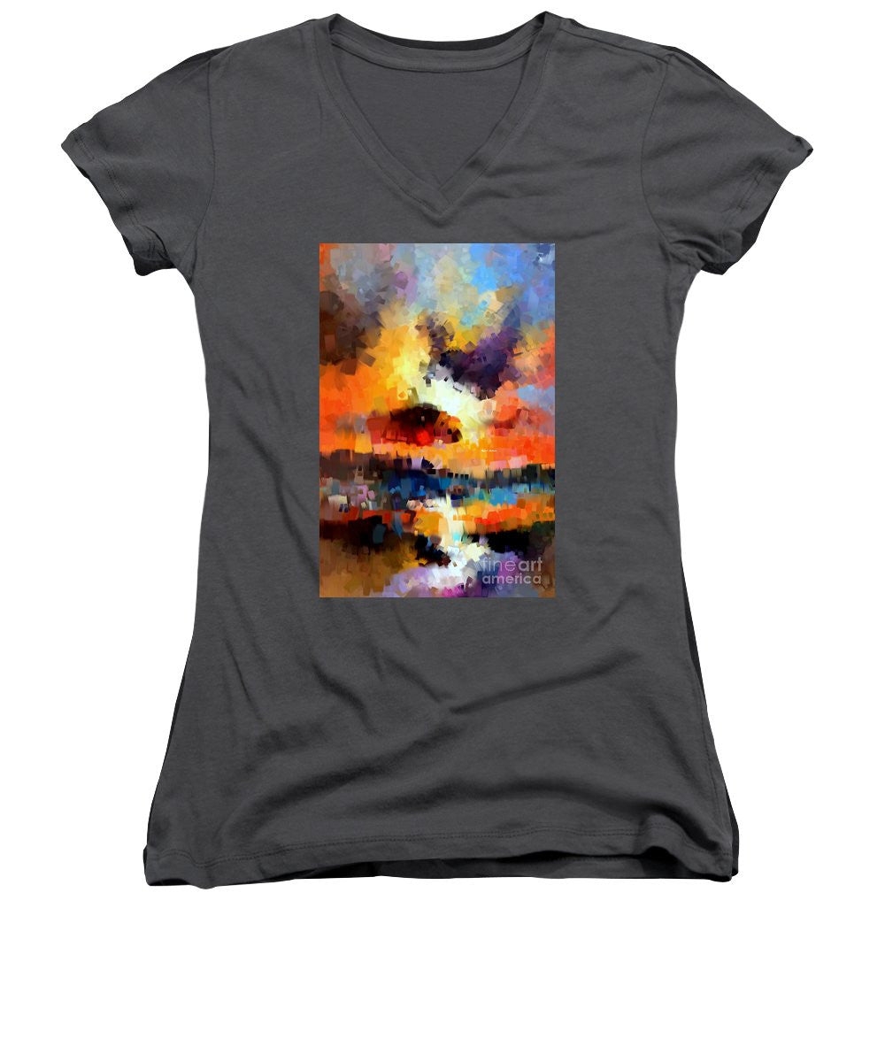 Women's V-Neck T-Shirt (Junior Cut) - Abstract 030