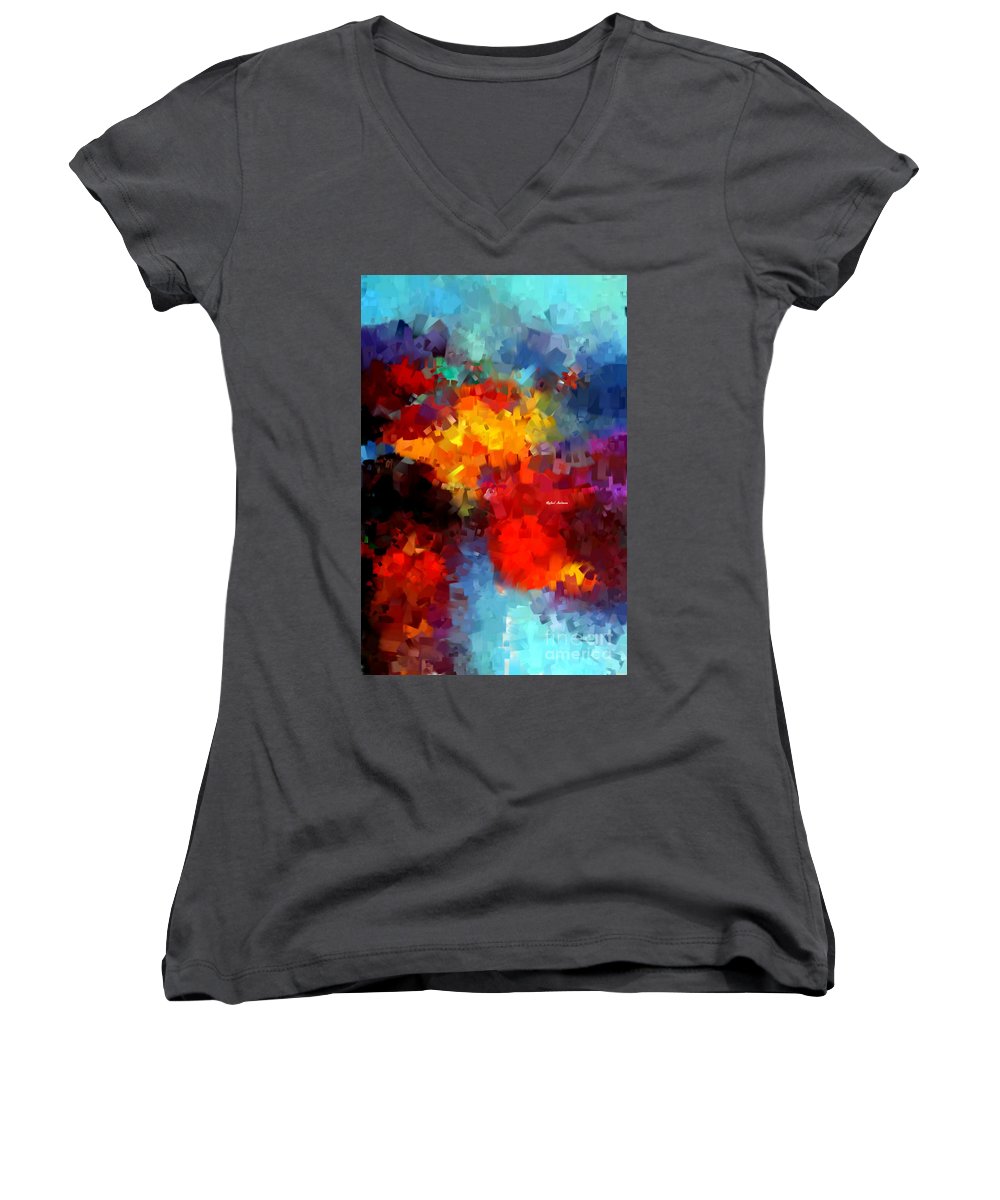 Abstract 034 - Women's V-Neck T-Shirt