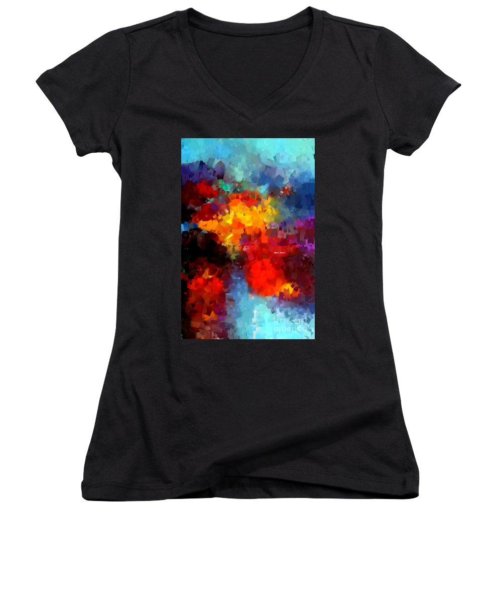 Abstract 034 - Women's V-Neck T-Shirt