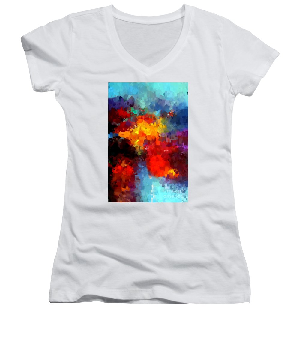 Abstract 034 - Women's V-Neck T-Shirt