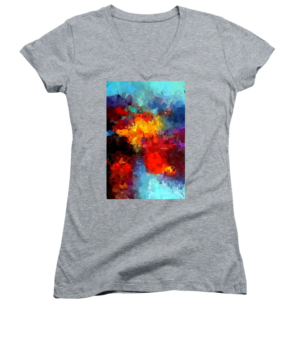 Abstract 034 - Women's V-Neck T-Shirt