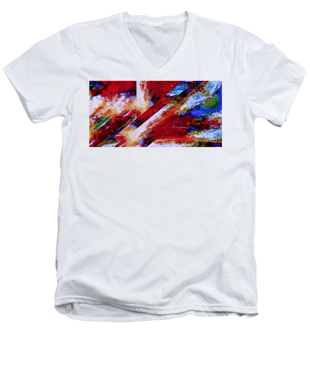 Men's V-Neck T-Shirt - Abstract 0713