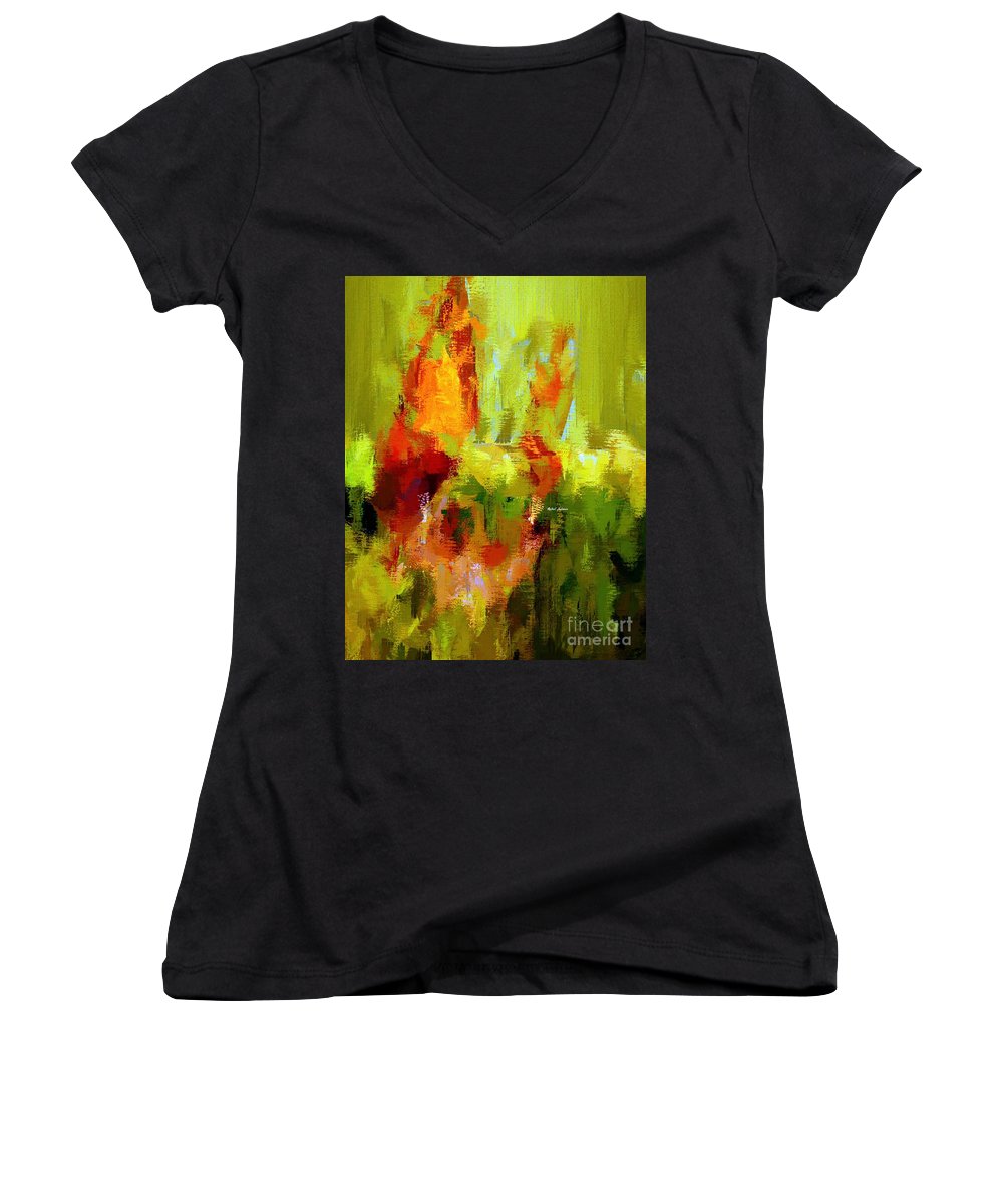 Abstract 1909 L - Women's V-Neck T-Shirt