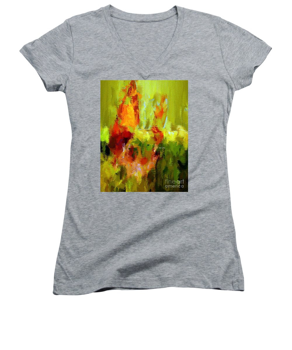 Abstract 1909 L - Women's V-Neck T-Shirt