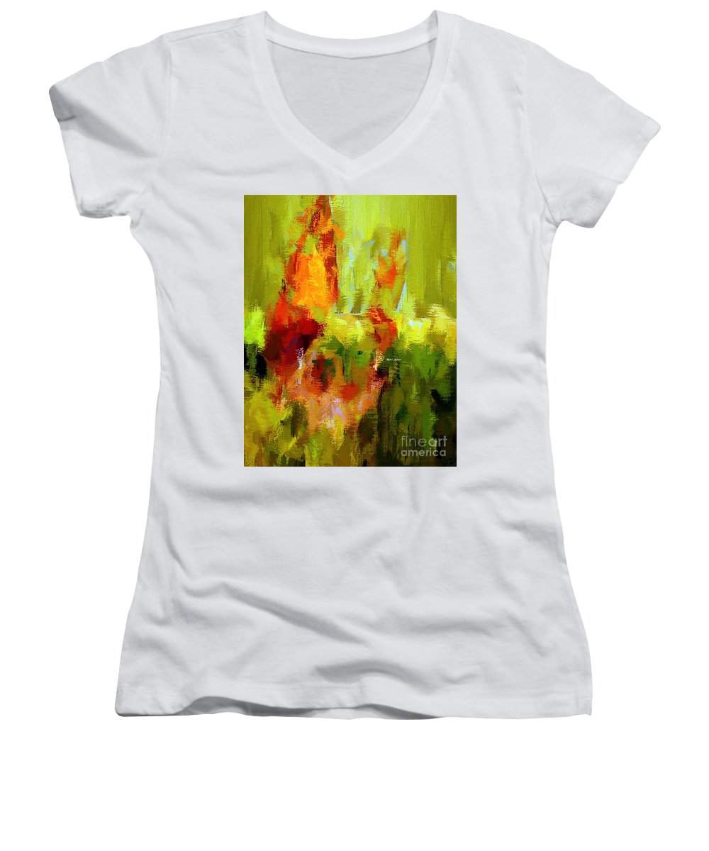 Abstract 1909 L - Women's V-Neck T-Shirt