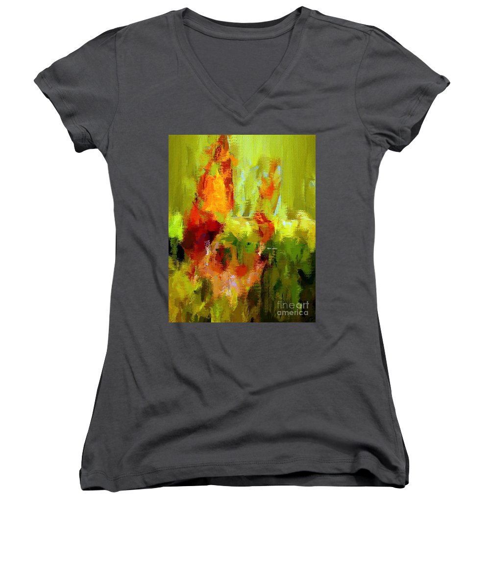 Abstract 1909 L - Women's V-Neck T-Shirt