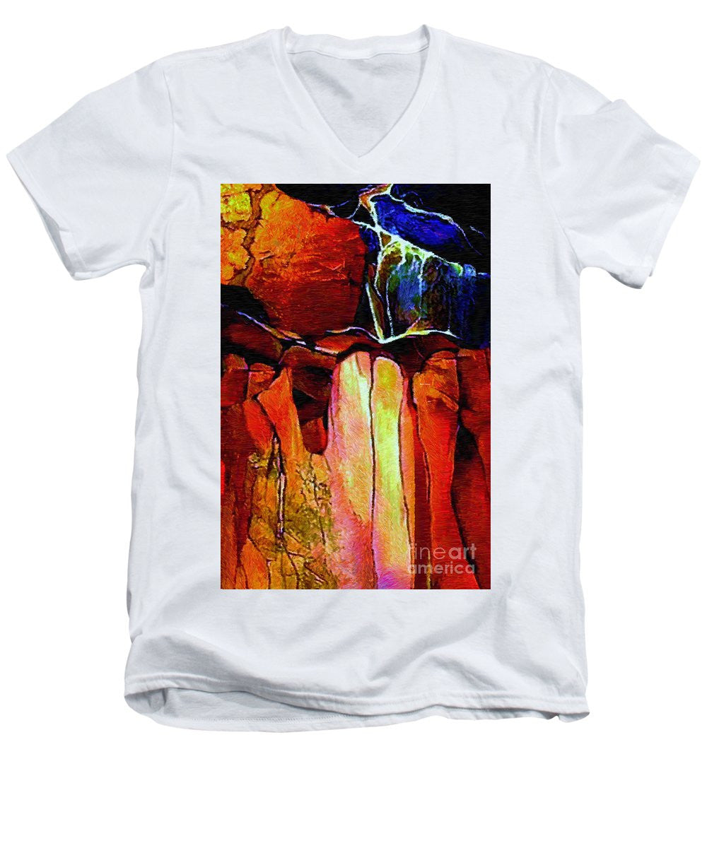 Men's V-Neck T-Shirt - Abstract 456