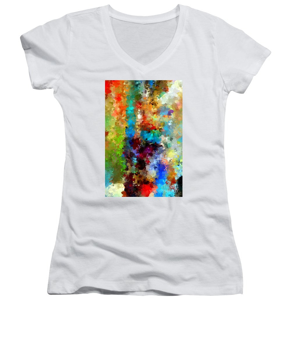 Women's V-Neck T-Shirt (Junior Cut) - Abstract 457a