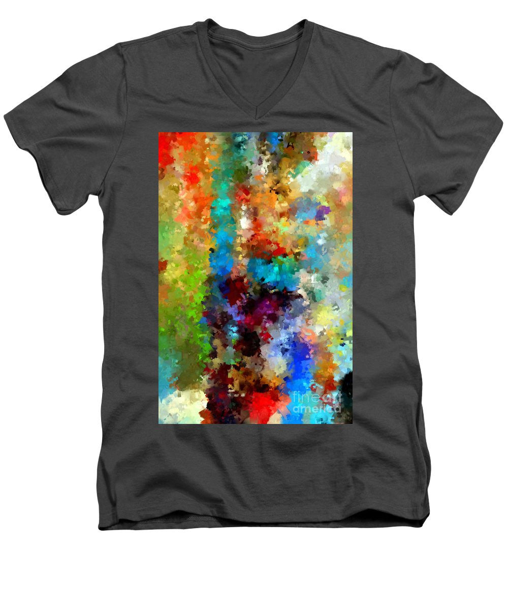 Men's V-Neck T-Shirt - Abstract 457a