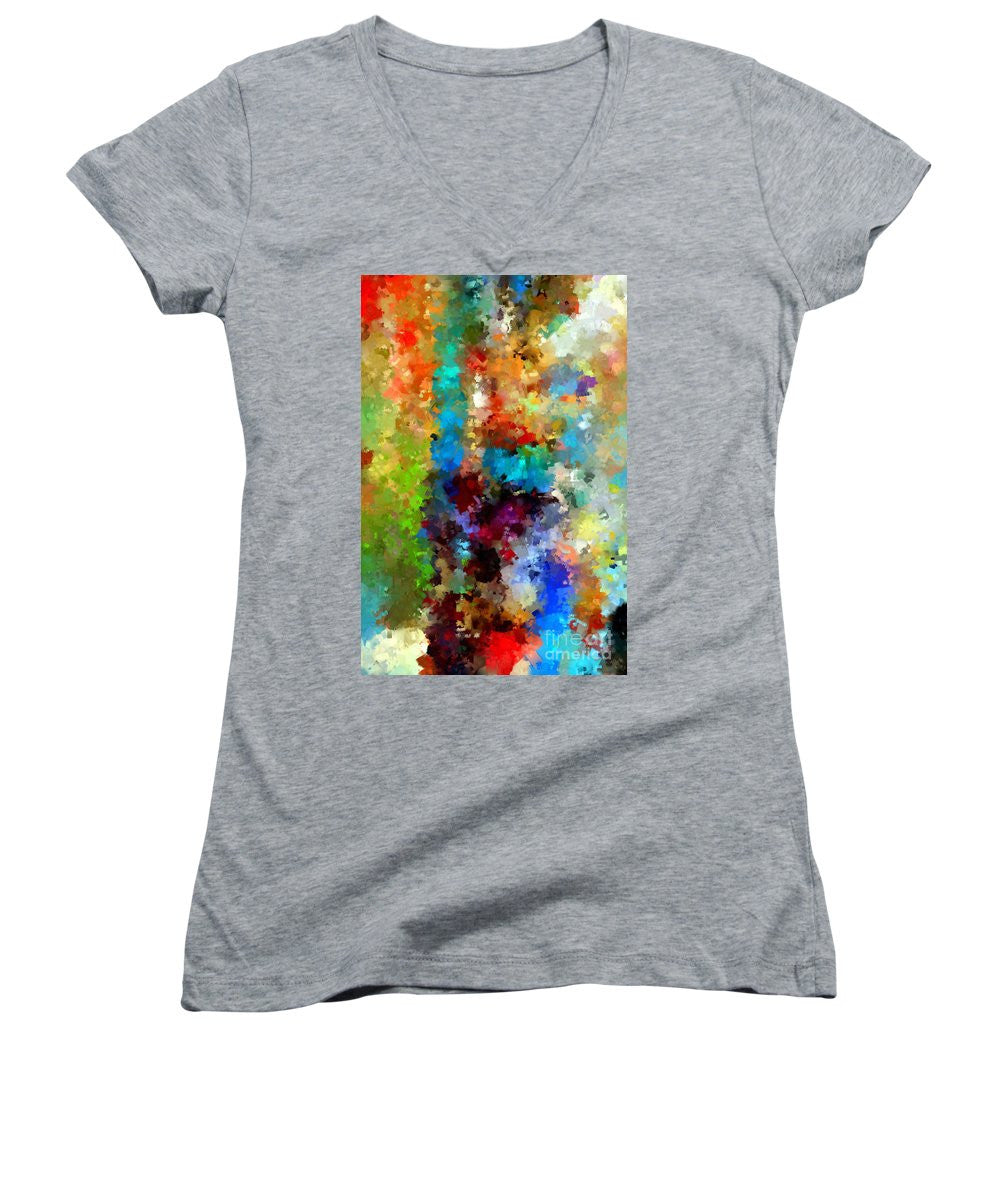 Women's V-Neck T-Shirt (Junior Cut) - Abstract 457a
