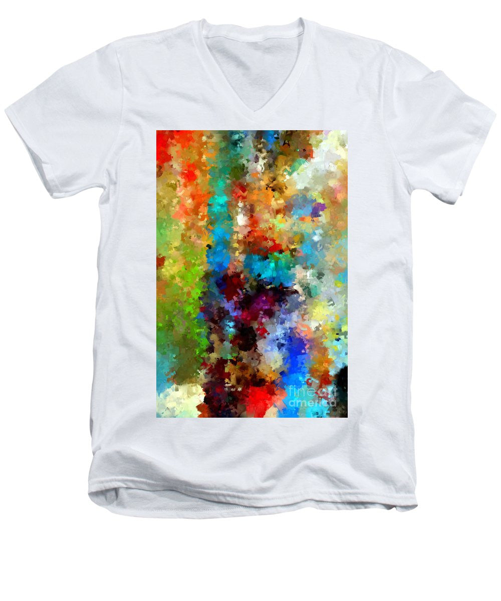 Men's V-Neck T-Shirt - Abstract 457a