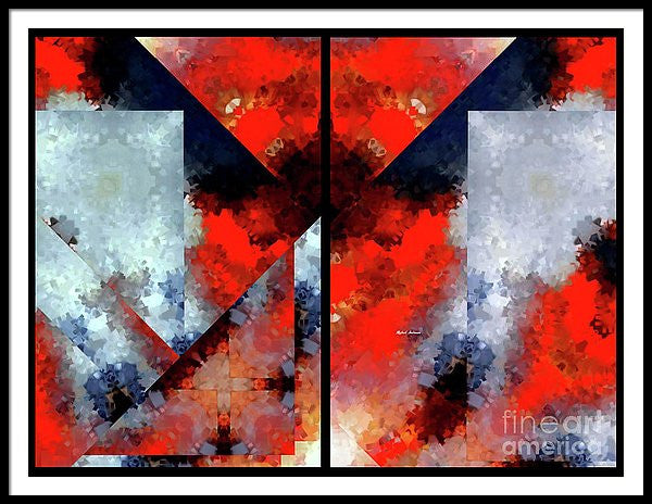 Framed Print - Abstract 475 476 Diptych