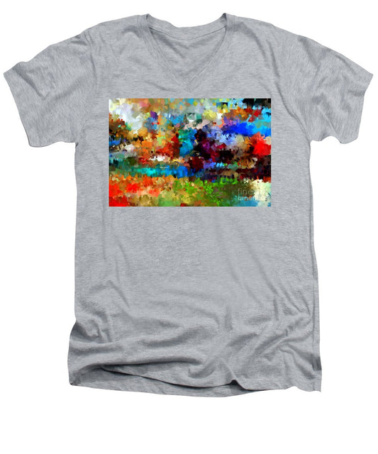 Men's V-Neck T-Shirt - Abstract 477