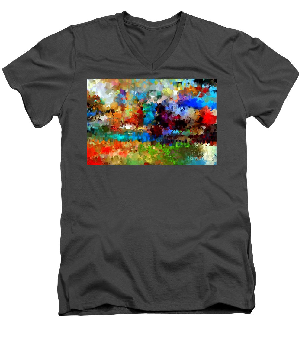 Men's V-Neck T-Shirt - Abstract 477