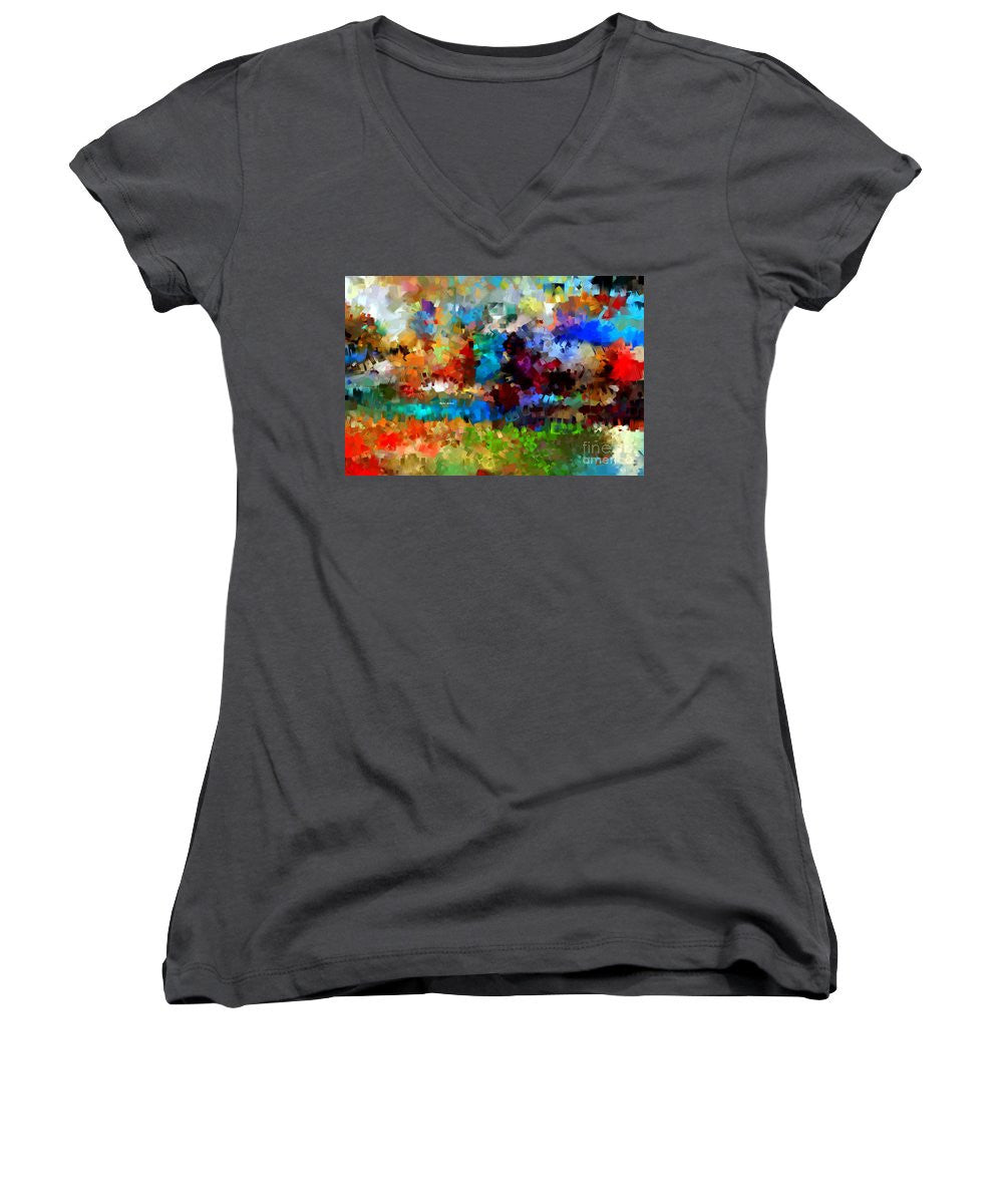 Women's V-Neck T-Shirt (Junior Cut) - Abstract 477
