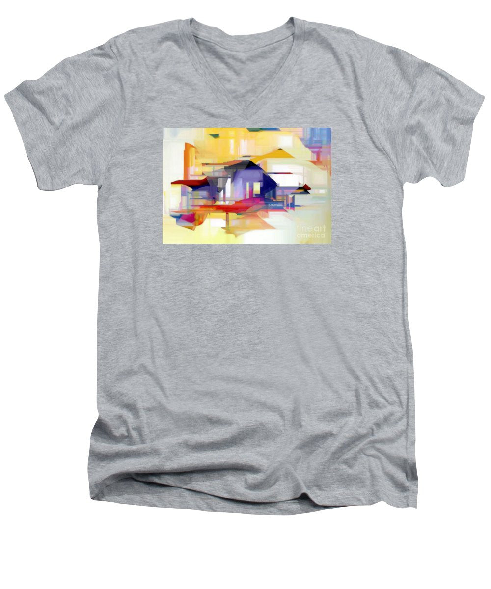 Men's V-Neck T-Shirt - Abstract 9207