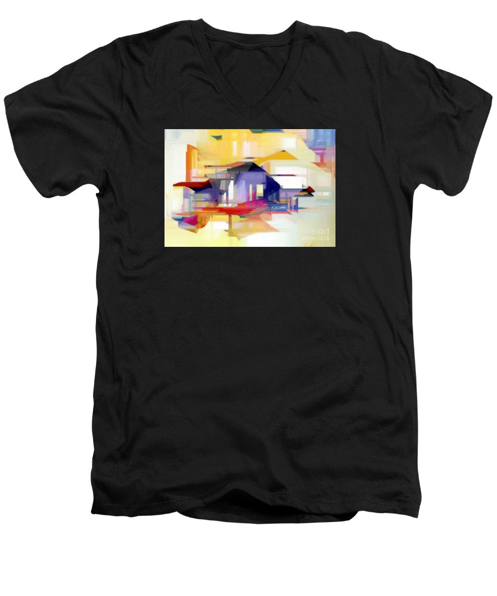 Men's V-Neck T-Shirt - Abstract 9207