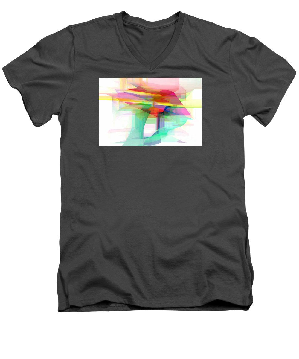 Men's V-Neck T-Shirt - Abstract 9504